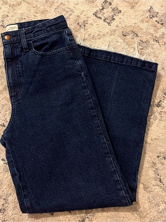 Universal Thread Denim - Dark Wash Frayed Hem Wide Leg Jeans 4 Short Women Jeans
